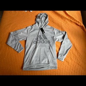 MENS LARGE ADIDAS CLIMAWARM GREY HOODIE Large New